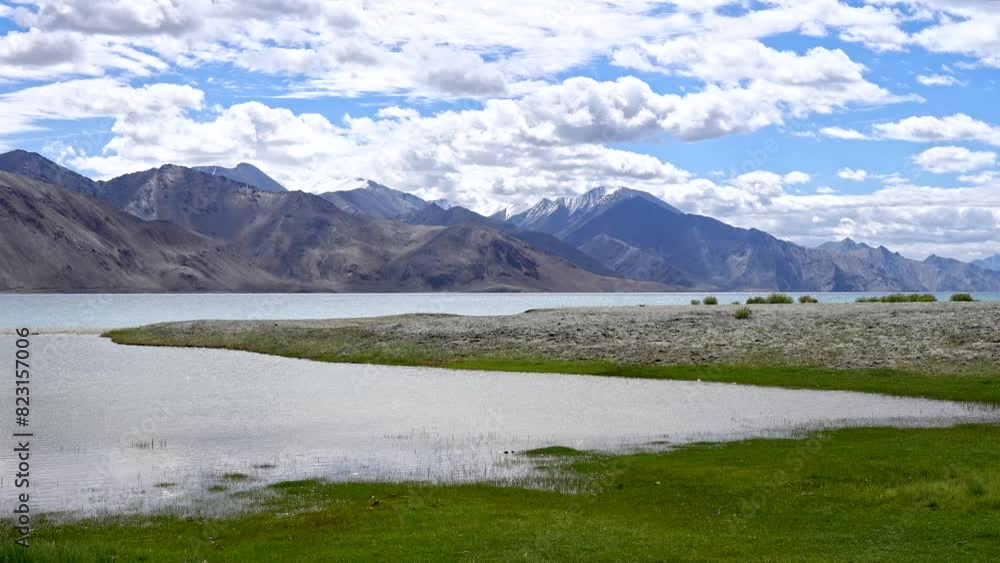 Beautiful mountain lake Pangong Tso, Ladakh, Himalayas, India Beautiful mountain lake Pangong Tso, Ladakh, Himalayas, India