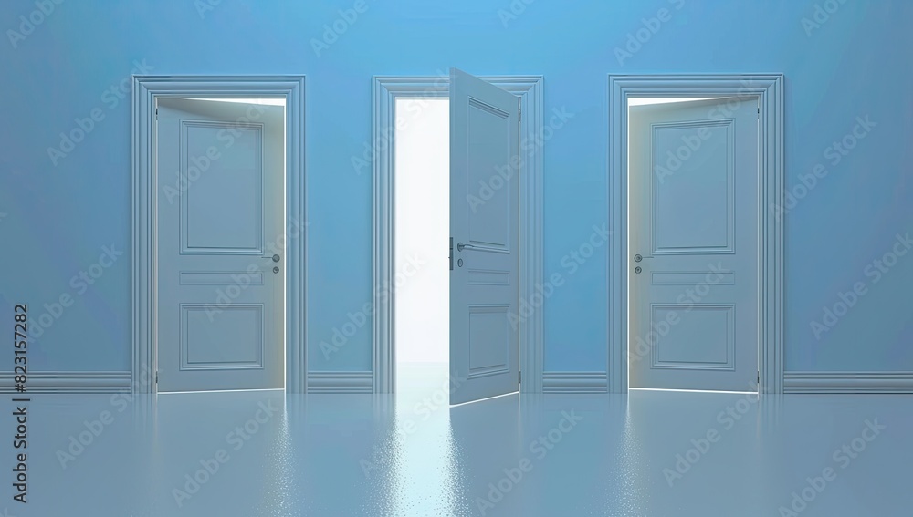 Three Doors in a Minimalistic Room Three Doors in a Minimalistic Room