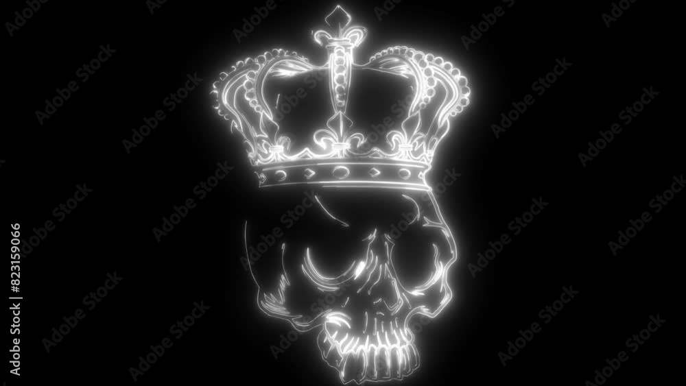 white silhouette of skull with crown on black background white silhouette of skull with crown on black background