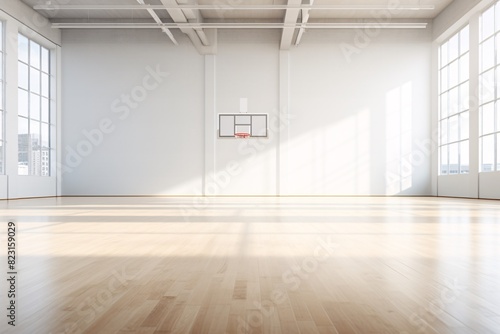 a basketball hoop in a gym