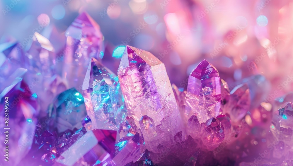Vibrant Crystal Cluster in Focus Vibrant Crystal Cluster in Focus