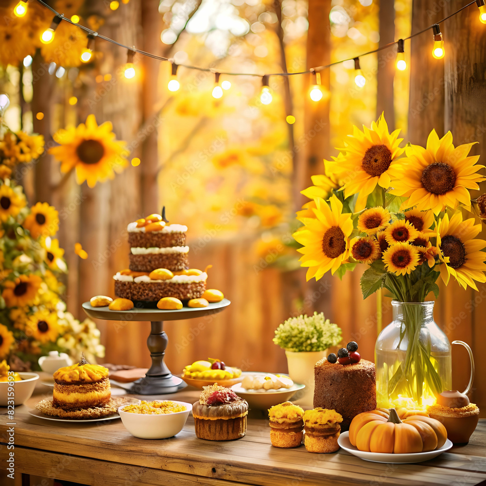 Beautiful frame of sunflowers