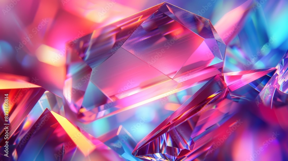 Vibrant colorful crystals in abstract background Vibrant colorful crystals in abstract background