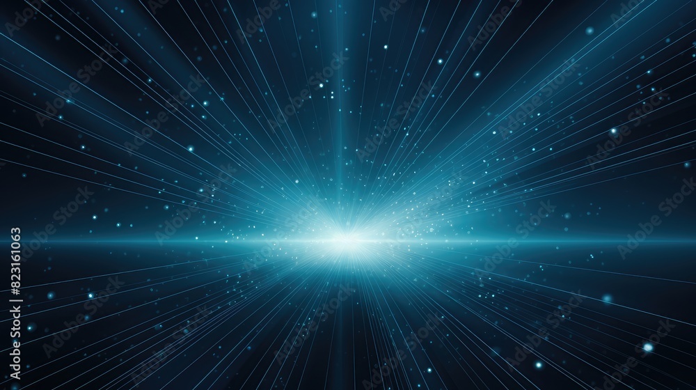 Naklejka premium Abstract Galactic Light Burst in Space