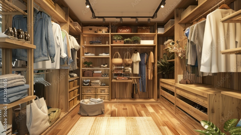 A large walk in closet with many clothes and a rug A large walk in closet with many clothes and a rug