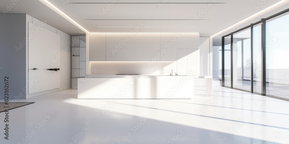 Modern Minimalist Kitchen Interior with Natural Light Modern Minimalist Kitchen Interior with Natural Light