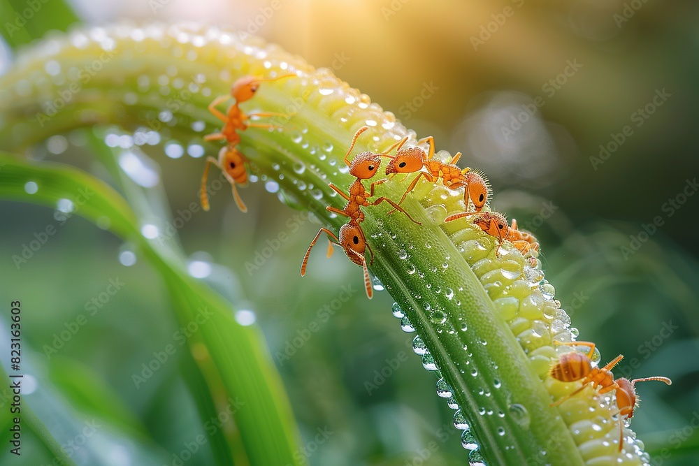 Naklejka premium Close ups of ants
