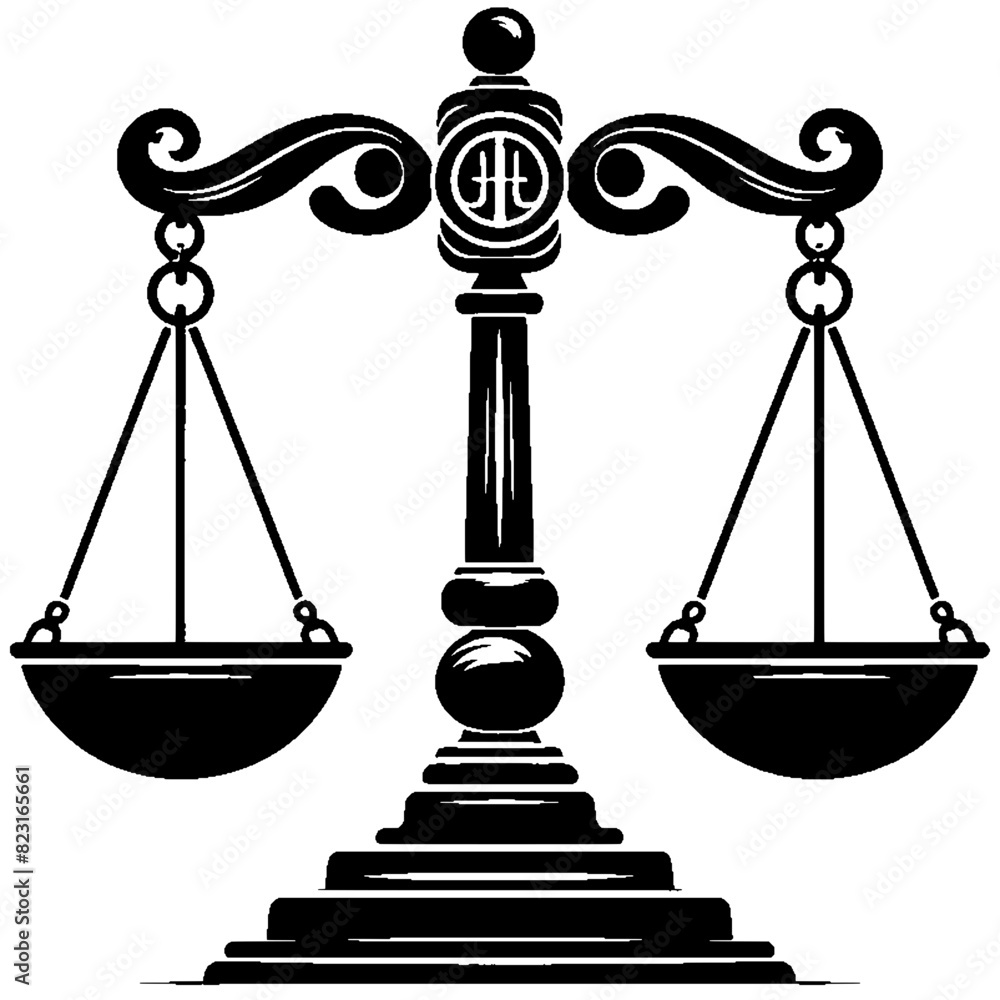 Silhouette of constitutional scales Silhouette of constitutional scales