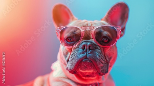 Wallpaper Mural French Bulldog in Stylish Clear Glasses Torontodigital.ca