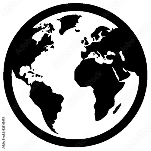 Silhouette of globe symbol