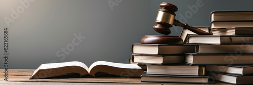 Judge's Gavel on Pile of Legal Books, Law Concept