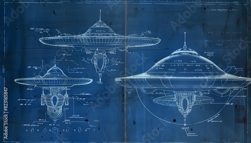 Detailed UFO Blueprints Showing Advanced Spacecraft Designs
