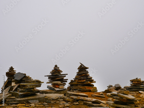 Rock stones balance in the mountain top, Rila, Bulgaria