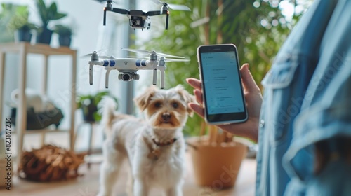 A person uses a voicecontrolled personal assistant to schedule their pets medical appointments and order prescription food delivered via drones.