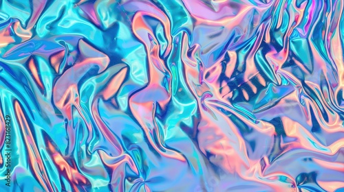 Abstract blue and pink liquid background.