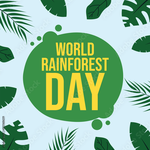 World Rainforest Day vector design template. rainforest leaf vector design. flat design. eps 10.