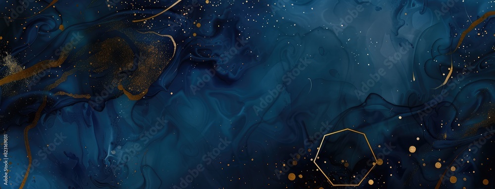 Abstract Blue and Gold Fluid Art Background Abstract Blue and Gold Fluid Art Background