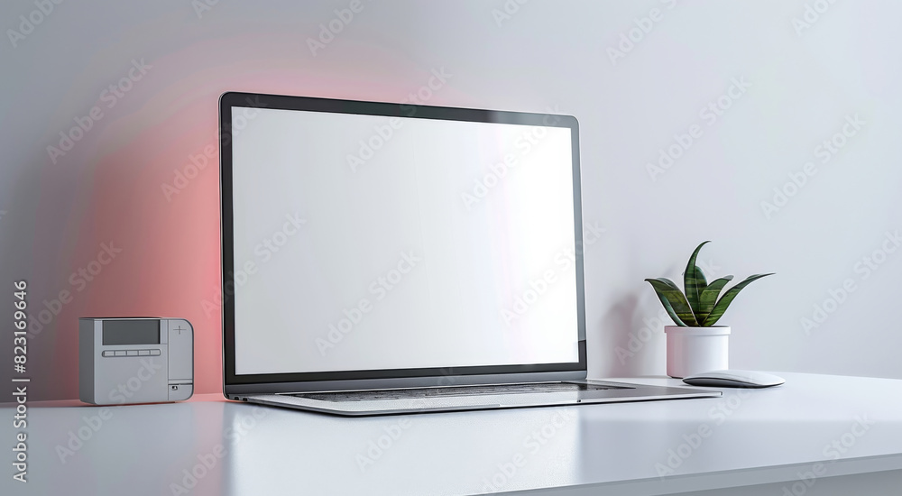 Create a minimalist background blank mockup. laptop. Generative AI. Create a minimalist background blank mockup. laptop. Generative AI.