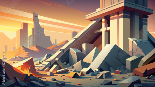 war torn city destroyed car burn out. war damage building destruction city war ruins city damage car.