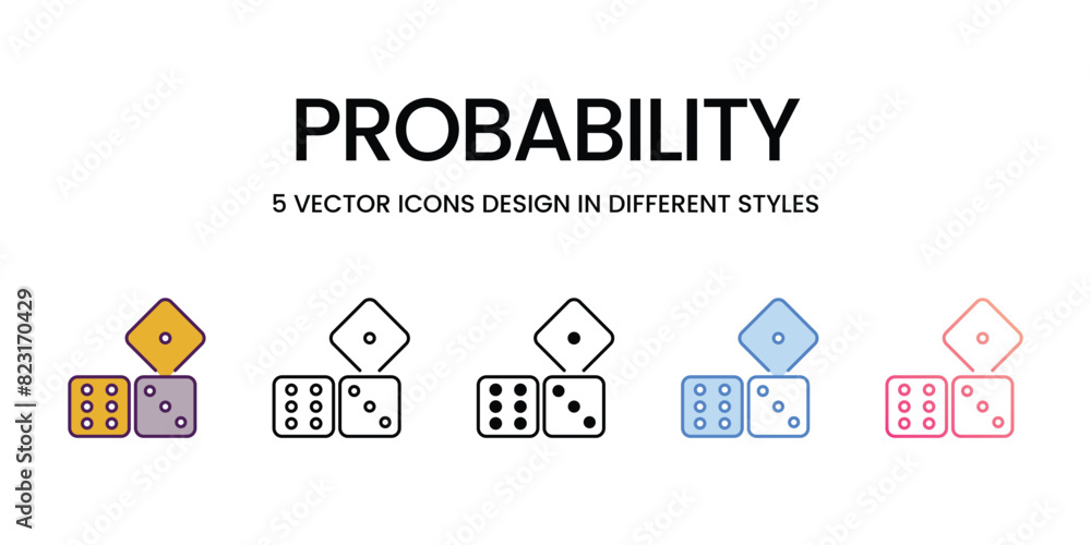 Probability Icon editable stock vector icon Probability Icon editable stock vector icon