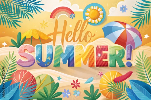 Summer vibes background illustration