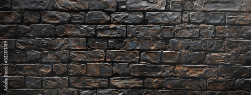 Seamless Black Brick Wall Texture for Background