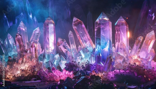 Abstract View of Shimmering Crystals photo