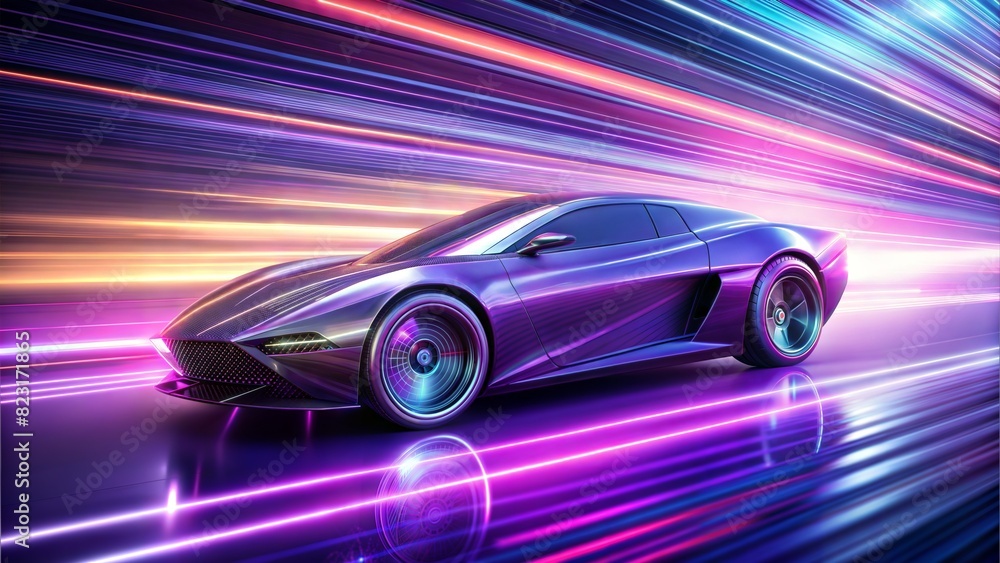 purle car, futuristic, speed effect, light rays purle car, futuristic, speed effect, light rays