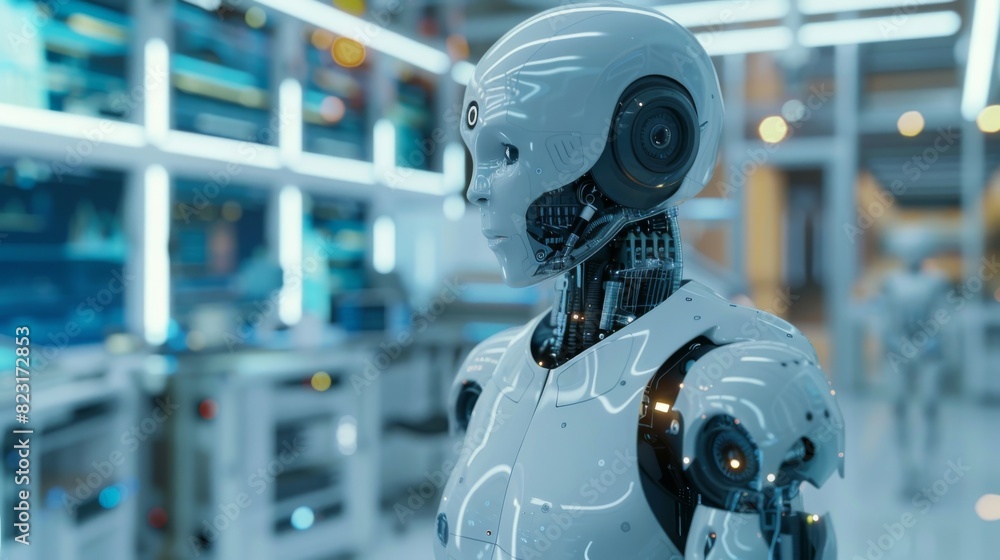 A rendering of an artificial intelligence robot activating Web 4.0, interacting with cloud services, big data, and VFX from deep learning technologies. A rendering of an artificial intelligence robot activating Web 4.0, interacting with cloud services, big data, and VFX from deep learning technologies.