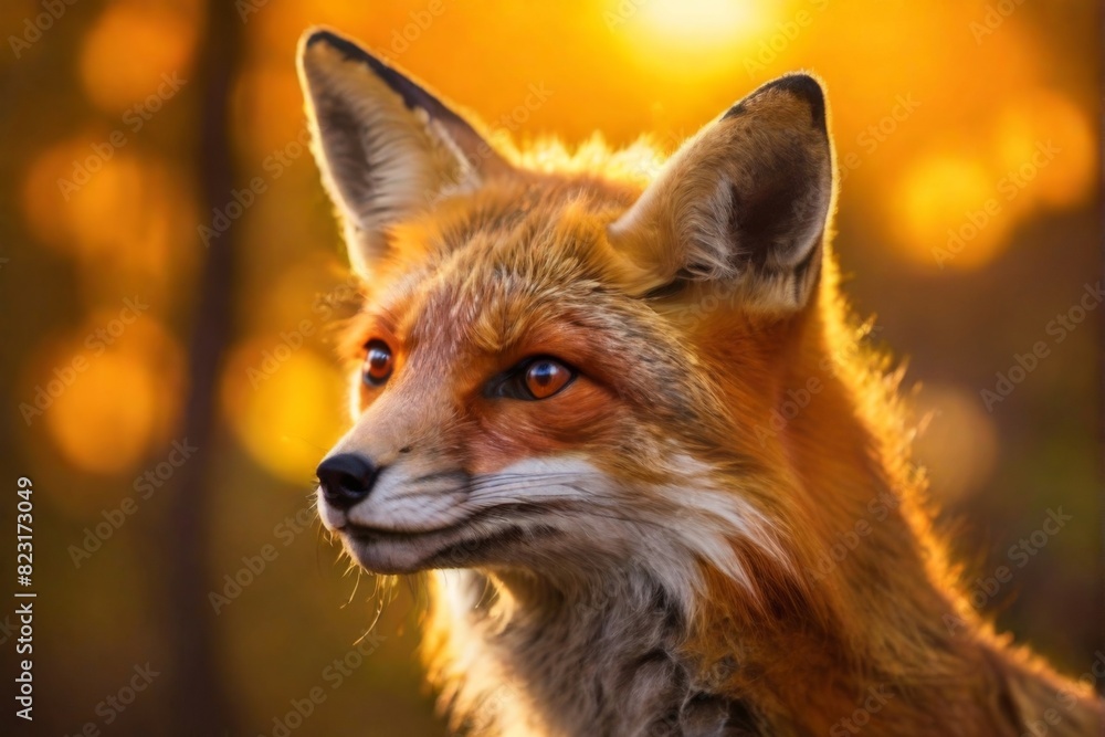 Red Fox, Professional wild life photography, in forest, sunset bokeh blur background, animals & birds, cinematic, wallpaper Red Fox, Professional wild life photography, in forest, sunset bokeh blur background, animals & birds, cinematic, wallpaper