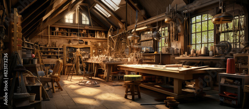 Artisan Woodwork Studio in Rustic Ambiance