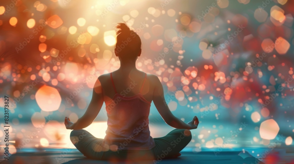 In a virtual world a the and patient participate in a virtual yoga class using the serene and tranquil setting to relax and focus on their mental health. In a virtual world a the and patient participate in a virtual yoga class using the serene and tranquil setting to relax and focus on their mental health.