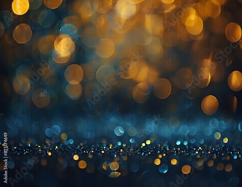 Golden Bokeh Lights on Dark Background