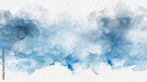 An ombre blue watercolor background png with an abstract style in a transparent format