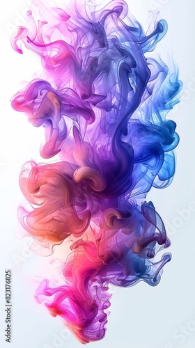 Vibrant swirls and patterns of colorful smoke are gracefully floating in the air