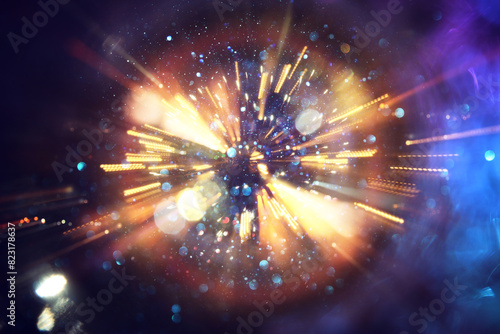 Принти на полотні Blurred refraction light, bokeh or flare overlay effect
