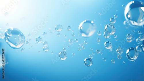 Effervescent Journey: Bubbles Rising in Blue