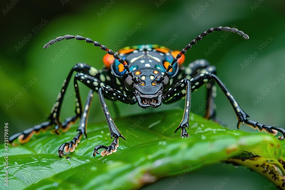 Close up of the long horned beetle Close up of the long horned beetle