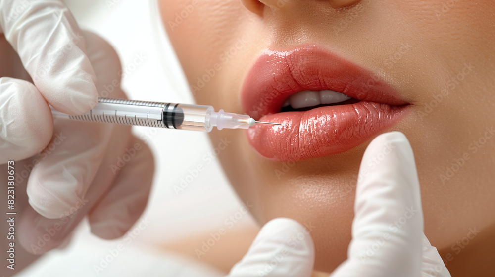 Lip augmentation in a cosmetology salon Lip augmentation in a cosmetology salon