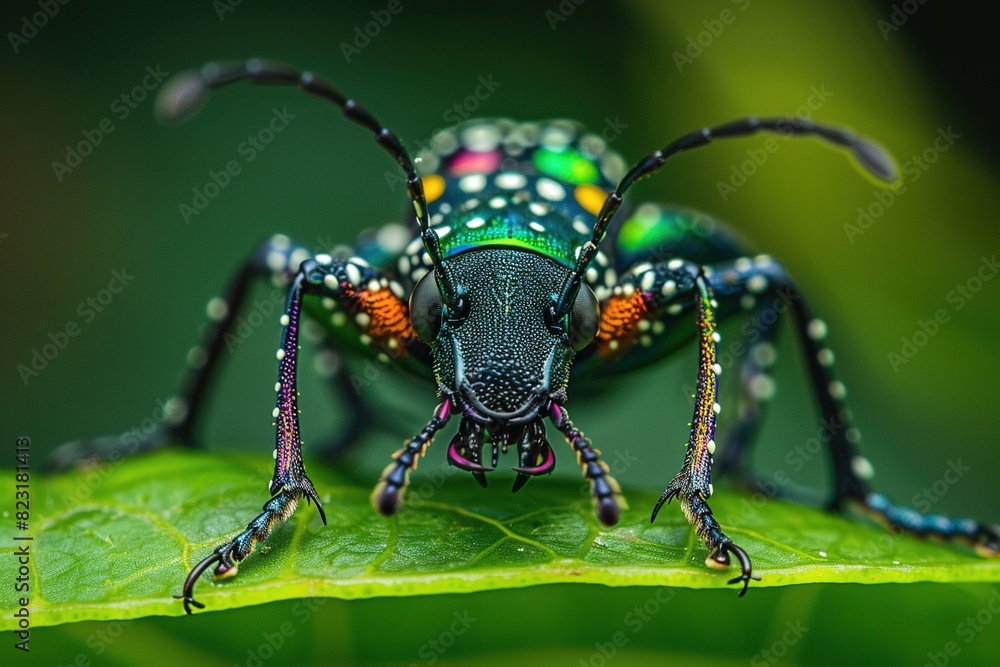 Close up of the long horned beetle Close up of the long horned beetle