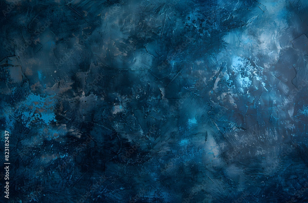 Dark Blue Grunge Texture Background with Deep Shadows