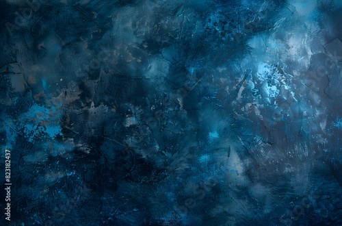Dark Blue Grunge Texture Background with Deep Shadows