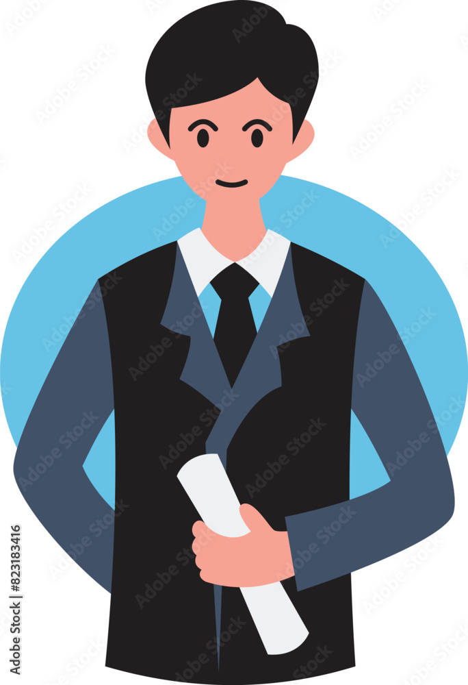 Businessman Holding Document, Professional Vector Illustration Businessman Holding Document, Professional Vector Illustration
