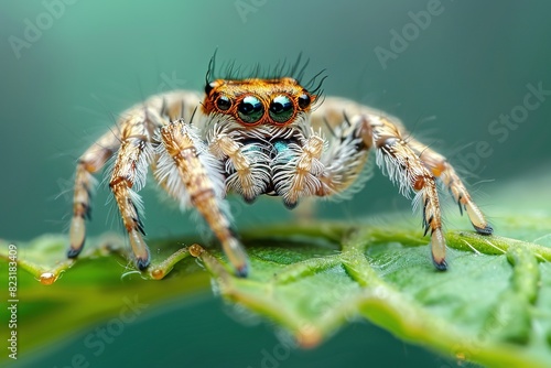 A close-up of a spider's eyes