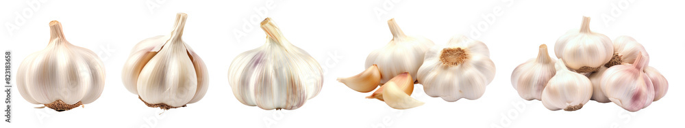 Garlic png element set on transparent background Garlic png element set on transparent background