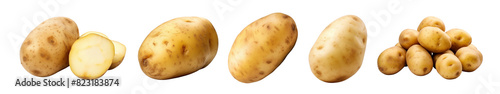 Potato png element set on transparent background