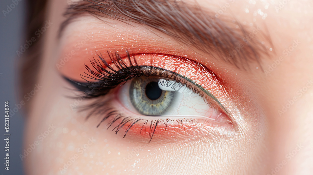 Fototapeta premium Close-up view of a young woman's eye