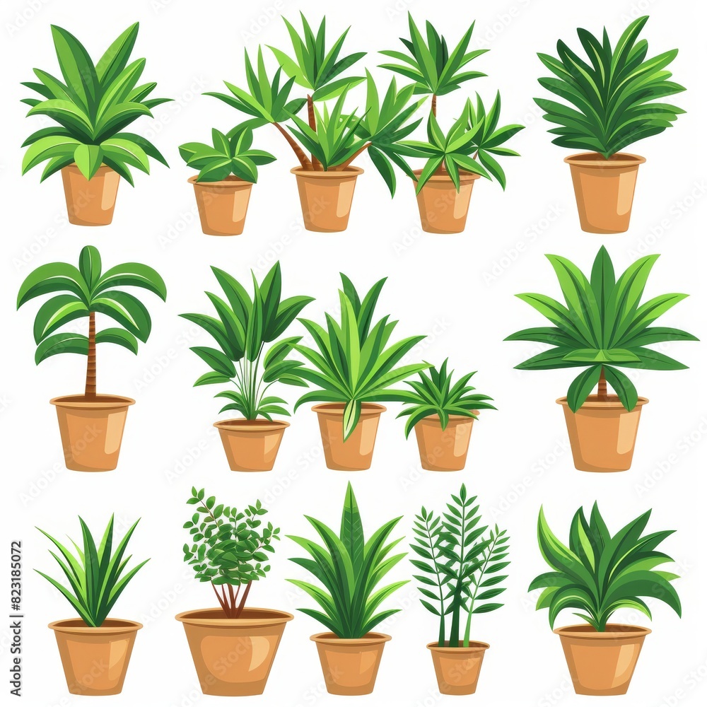 Dracaena Pot Plant Icon Set, Dracaena Plant Flat Design, Abstract Dracaena Symbol, Simple Pot Flower Dracaena Pot Plant Icon Set, Dracaena Plant Flat Design, Abstract Dracaena Symbol, Simple Pot Flower