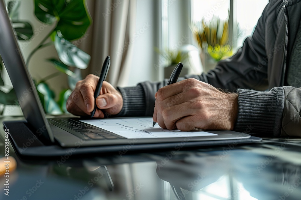 Person writing paper pen Person writing paper pen