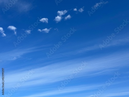 Blue skies and clouds background. 